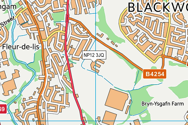 Ysgol Gyfun Cwm Rhymni map (NP12 3JQ) - OS VectorMap District (Ordnance Survey)