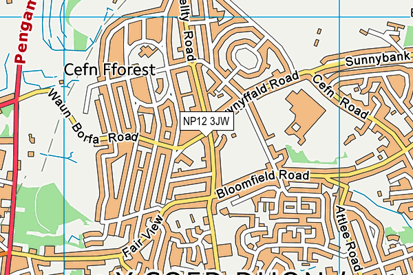 NP12 3JW map - OS VectorMap District (Ordnance Survey)