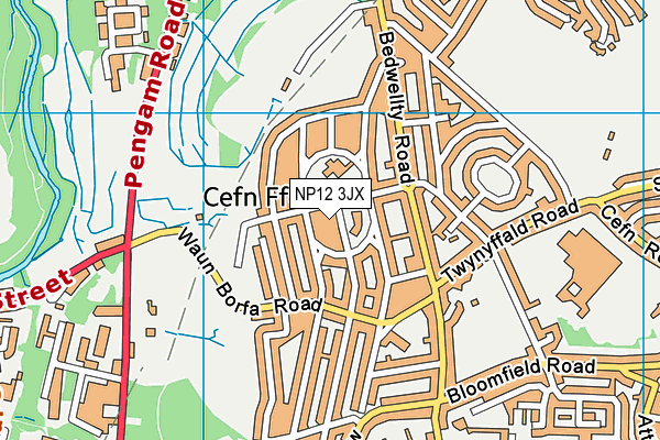 Cefn Fforest Primary School map (NP12 3JX) - OS VectorMap District (Ordnance Survey)