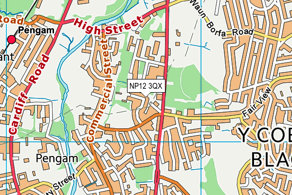 NP12 3QX map - OS VectorMap District (Ordnance Survey)