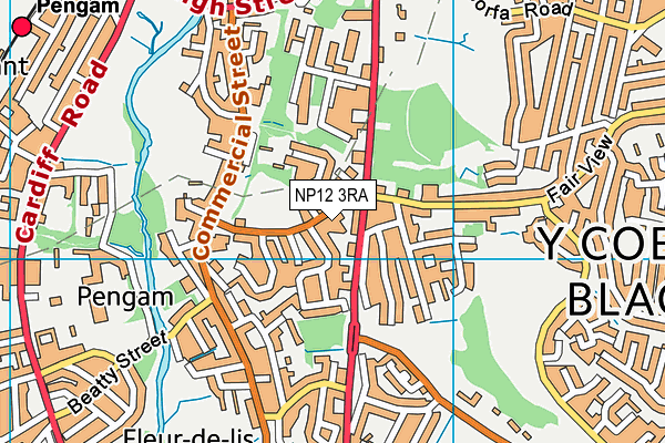 NP12 3RA map - OS VectorMap District (Ordnance Survey)