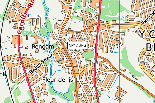 NP12 3RG map - OS VectorMap District (Ordnance Survey)
