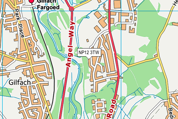 NP12 3TW map - OS VectorMap District (Ordnance Survey)