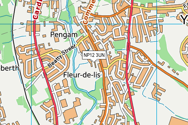 NP12 3UN map - OS VectorMap District (Ordnance Survey)