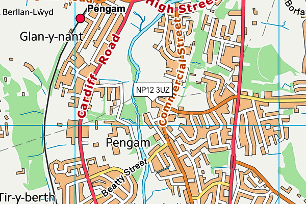 NP12 3UZ map - OS VectorMap District (Ordnance Survey)