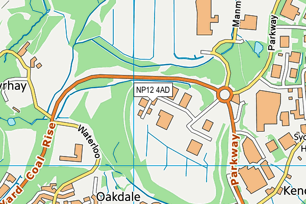 NP12 4AD map - OS VectorMap District (Ordnance Survey)