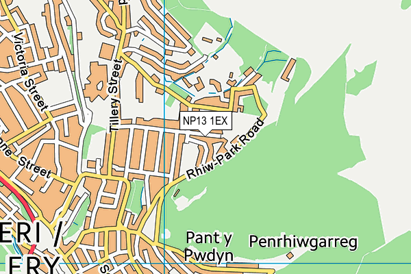 NP13 1EX map - OS VectorMap District (Ordnance Survey)