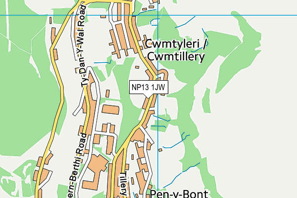NP13 1JW map - OS VectorMap District (Ordnance Survey)