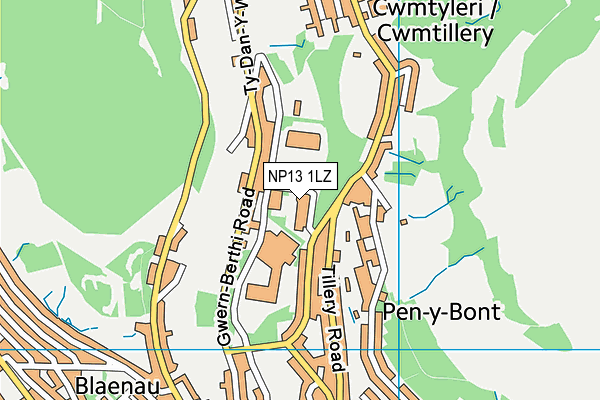 NP13 1LZ map - OS VectorMap District (Ordnance Survey)
