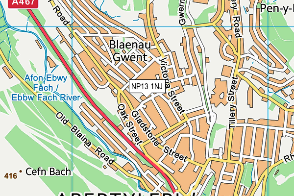 NP13 1NJ map - OS VectorMap District (Ordnance Survey)