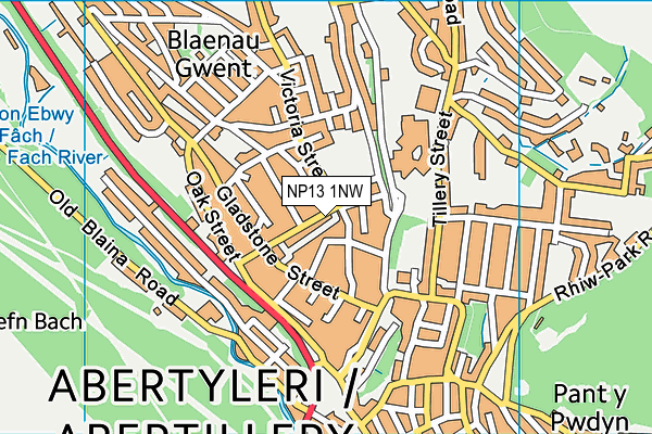 NP13 1NW map - OS VectorMap District (Ordnance Survey)