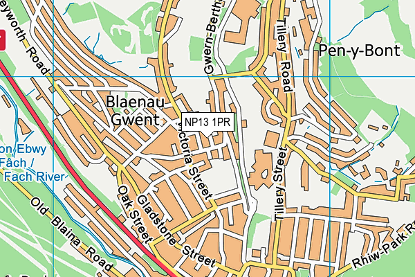 NP13 1PR map - OS VectorMap District (Ordnance Survey)