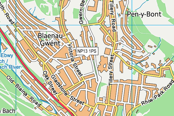 NP13 1PS map - OS VectorMap District (Ordnance Survey)