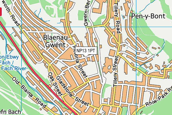 NP13 1PT map - OS VectorMap District (Ordnance Survey)