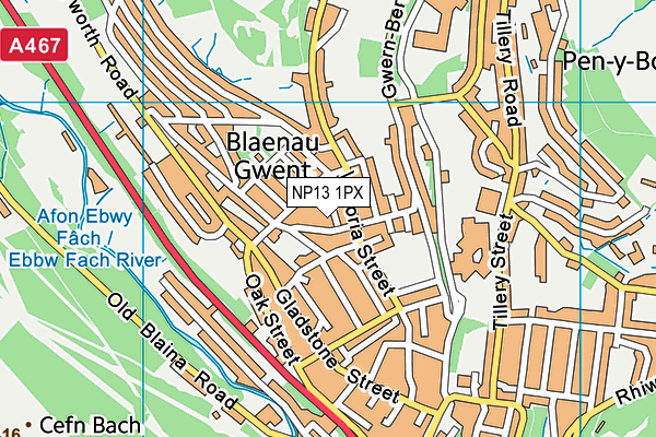 NP13 1PX map - OS VectorMap District (Ordnance Survey)