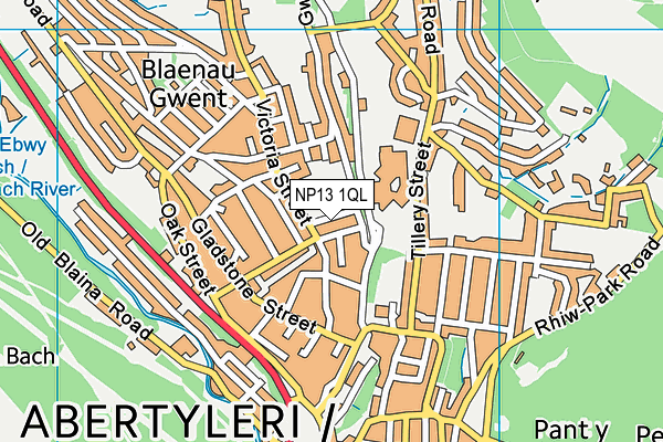 NP13 1QL map - OS VectorMap District (Ordnance Survey)
