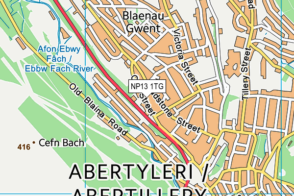 NP13 1TG map - OS VectorMap District (Ordnance Survey)