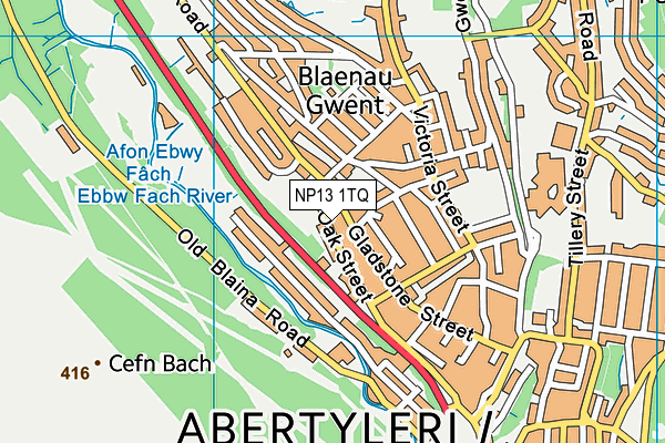 NP13 1TQ map - OS VectorMap District (Ordnance Survey)