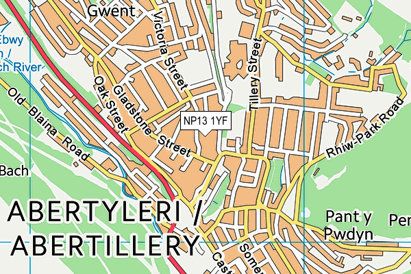 NP13 1YF map - OS VectorMap District (Ordnance Survey)