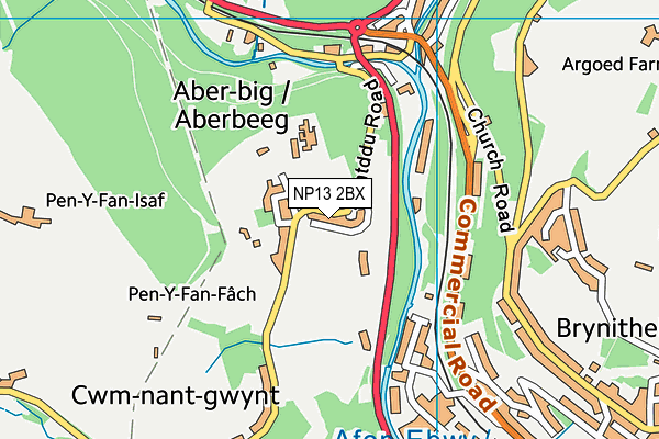 NP13 2BX map - OS VectorMap District (Ordnance Survey)