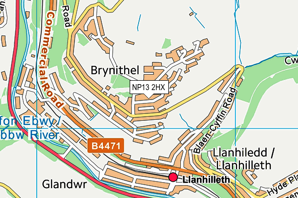NP13 2HX map - OS VectorMap District (Ordnance Survey)