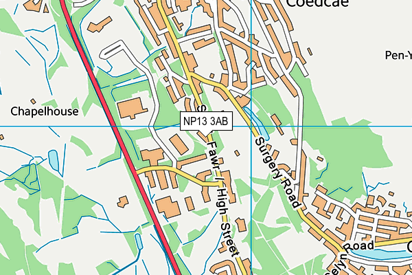 NP13 3AB map - OS VectorMap District (Ordnance Survey)