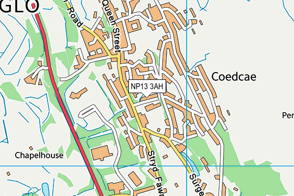 Coed -y- Garn Primary School map (NP13 3AH) - OS VectorMap District (Ordnance Survey)