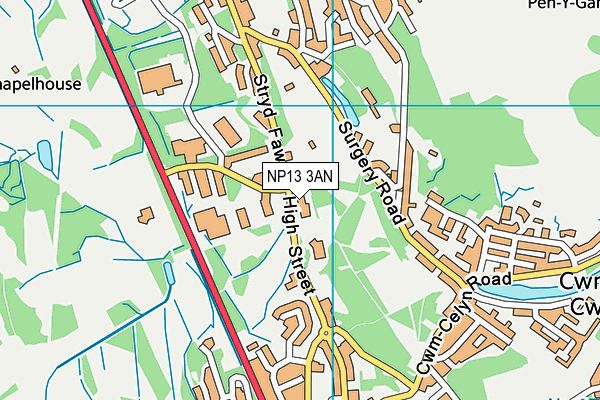 NP13 3AN map - OS VectorMap District (Ordnance Survey)