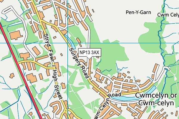 NP13 3AX map - OS VectorMap District (Ordnance Survey)