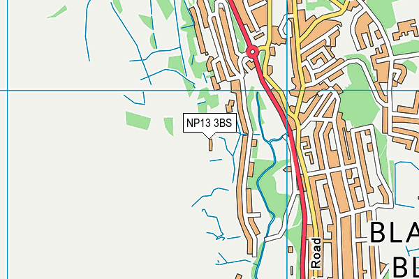 NP13 3BS map - OS VectorMap District (Ordnance Survey)