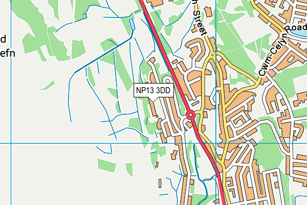 NP13 3DD map - OS VectorMap District (Ordnance Survey)