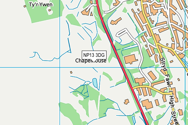 NP13 3DG map - OS VectorMap District (Ordnance Survey)