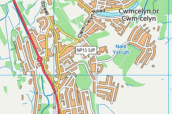 NP13 3JP map - OS VectorMap District (Ordnance Survey)