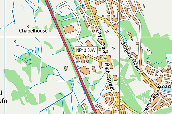 NP13 3JW map - OS VectorMap District (Ordnance Survey)