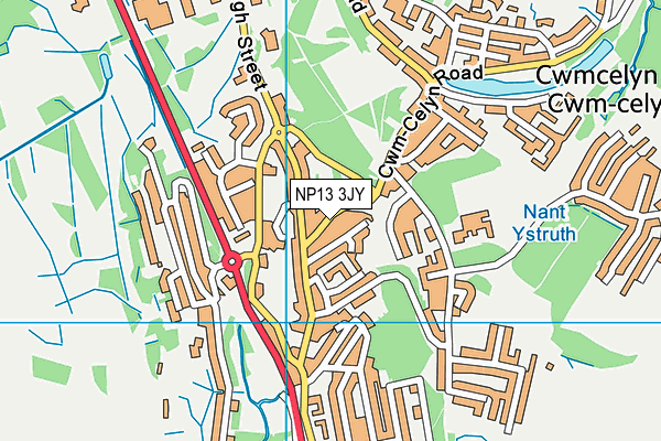 NP13 3JY map - OS VectorMap District (Ordnance Survey)