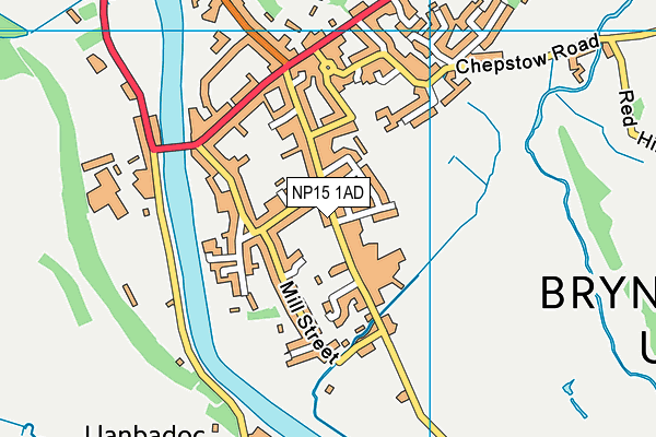 NP15 1AD map - OS VectorMap District (Ordnance Survey)