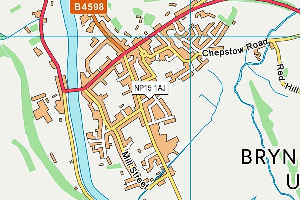 NP15 1AJ map - OS VectorMap District (Ordnance Survey)