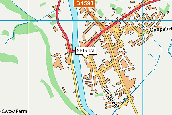 NP15 1AT map - OS VectorMap District (Ordnance Survey)