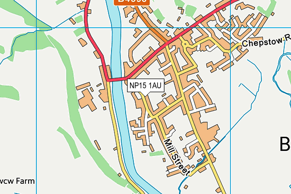 NP15 1AU map - OS VectorMap District (Ordnance Survey)