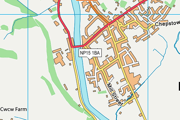 NP15 1BA map - OS VectorMap District (Ordnance Survey)