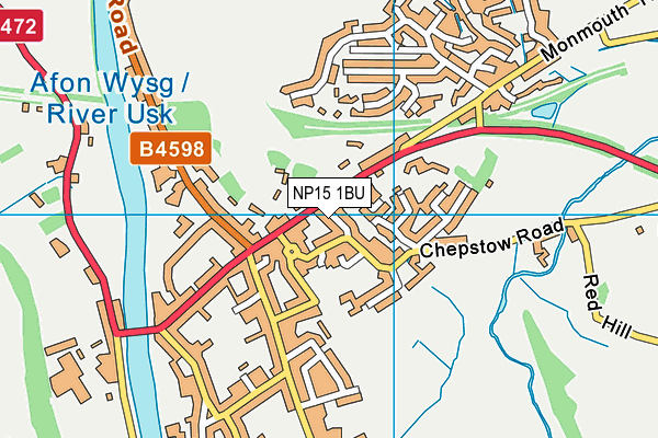 NP15 1BU map - OS VectorMap District (Ordnance Survey)