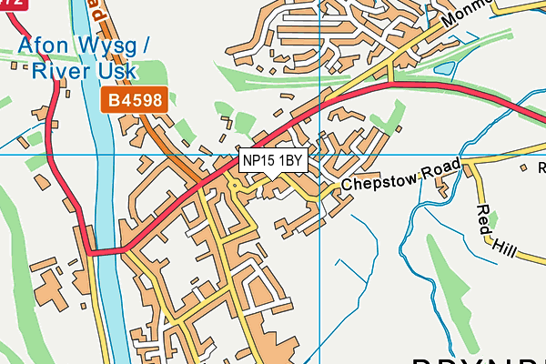 NP15 1BY map - OS VectorMap District (Ordnance Survey)