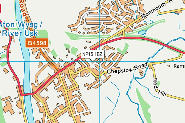 NP15 1BZ map - OS VectorMap District (Ordnance Survey)