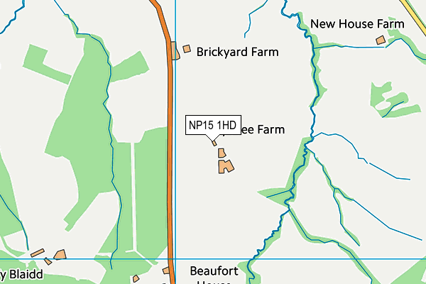 NP15 1HD map - OS VectorMap District (Ordnance Survey)