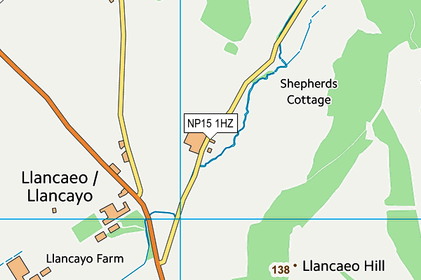 NP15 1HZ map - OS VectorMap District (Ordnance Survey)