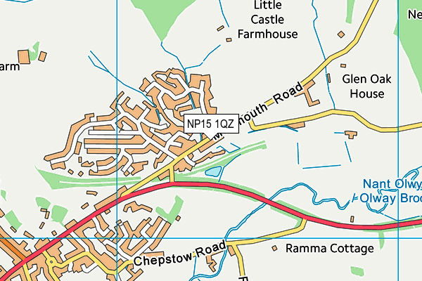 NP15 1QZ map - OS VectorMap District (Ordnance Survey)