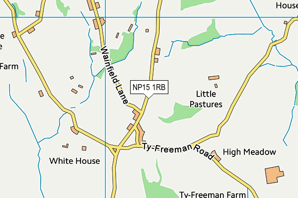 NP15 1RB map - OS VectorMap District (Ordnance Survey)