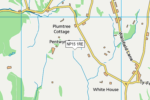 NP15 1RE map - OS VectorMap District (Ordnance Survey)