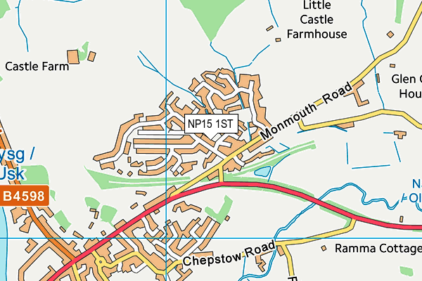 NP15 1ST map - OS VectorMap District (Ordnance Survey)