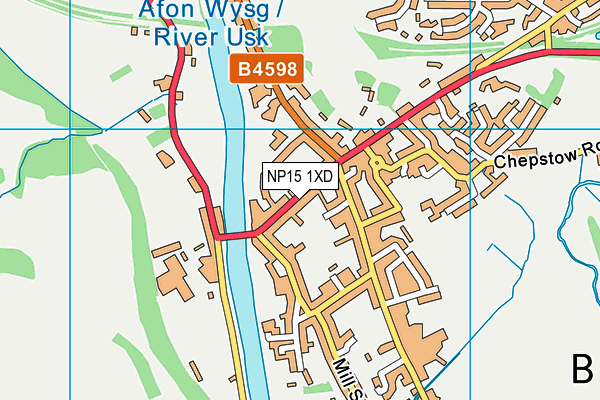 NP15 1XD map - OS VectorMap District (Ordnance Survey)